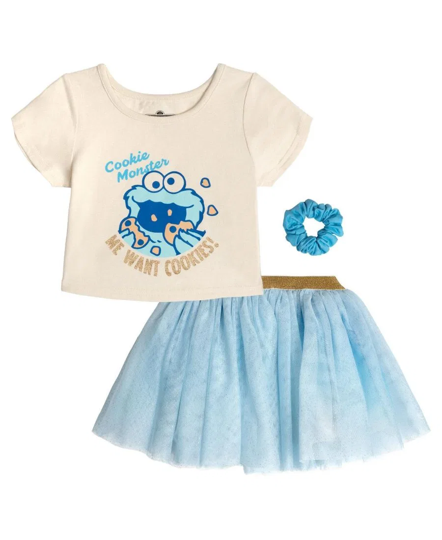Комплект из футболки и юбки-пачки Elmo Sesame Street, Cookie Monster Blue