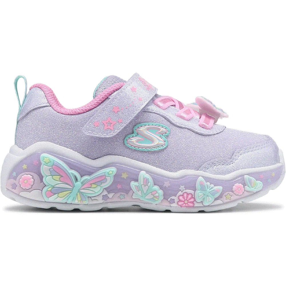 Детские светящиеся кроссовки Butterfly Bliss для малышей Skechers, Lavender/Pink Multi — фото 2