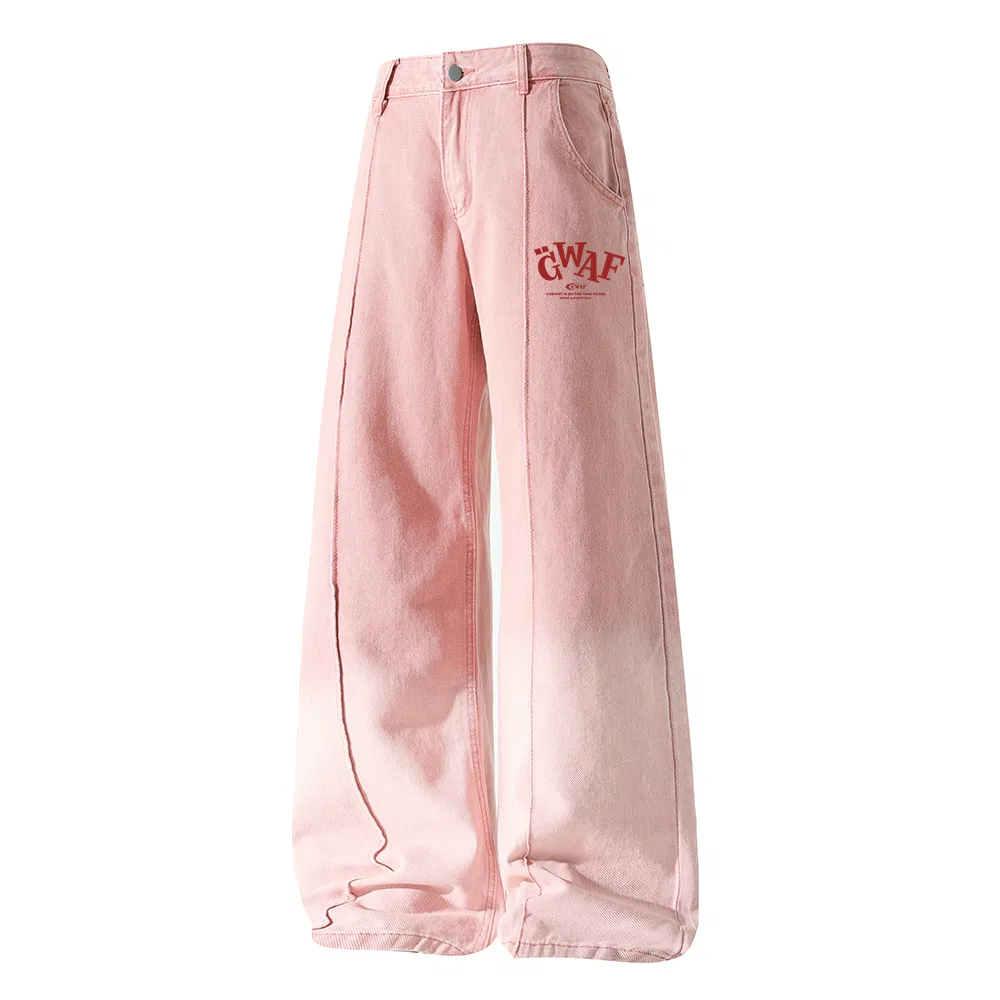 Детские джинсы прямого кроя с умеренной посадкой Jeans Unisex GWAF, Pink Plain — фото 3