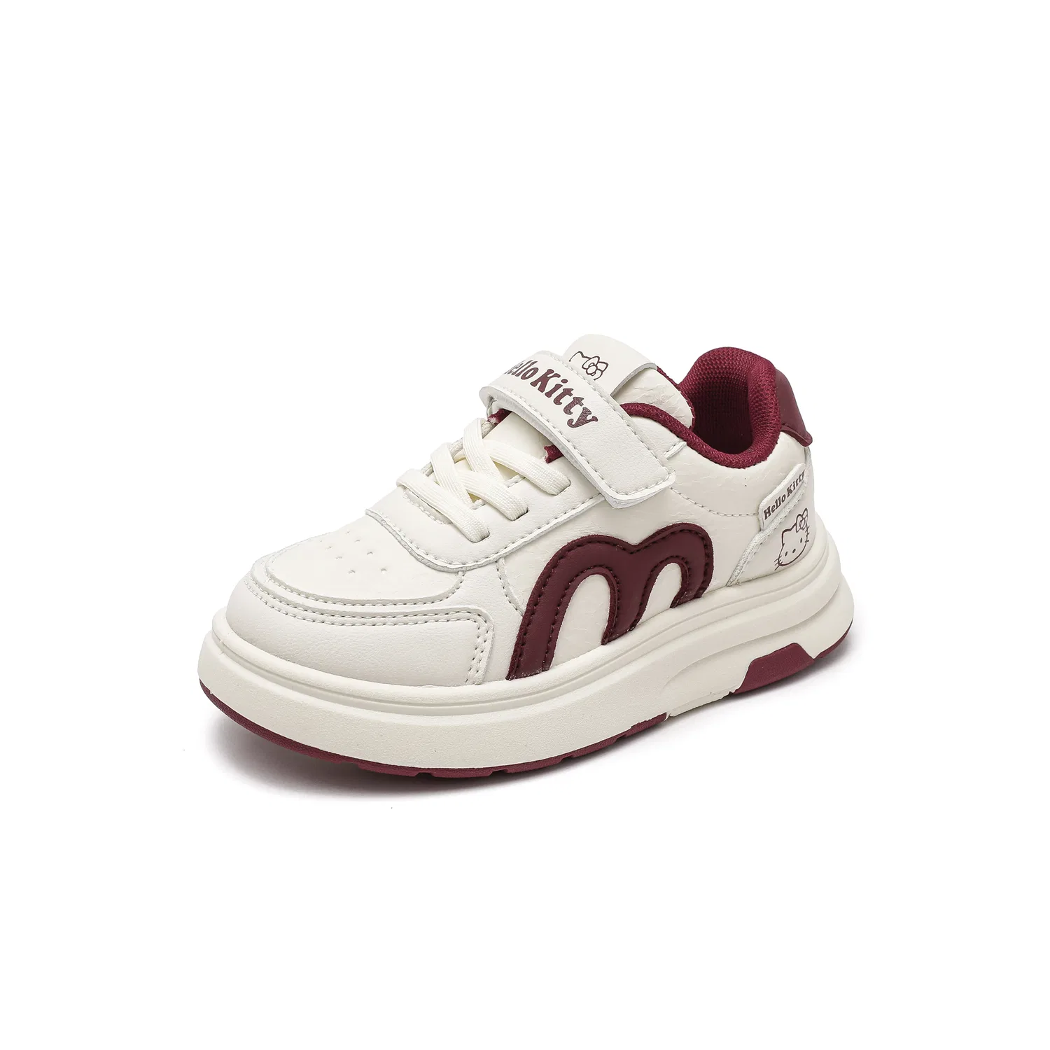 Детские повседневные кроссовки Hello Kitty из синтетической кожи, Sanrio, Beige Burgundy — фото 4
