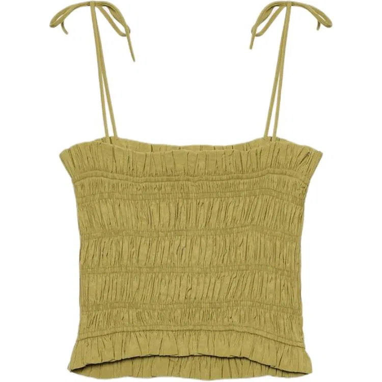 Женский топ-майка оливкового цвета ZARA, Olive Green — фото 3