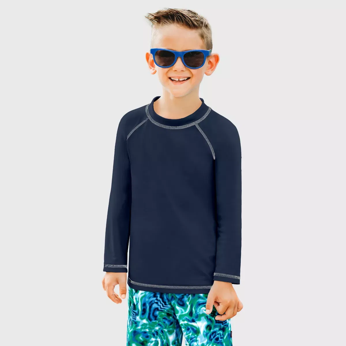 Детское рашгард с длинным рукавом City Threads, Navy Blue