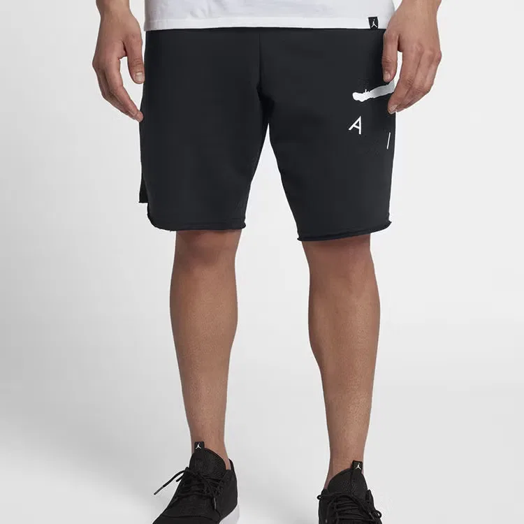 Шорты спортивные трикотажные с логотипом Jumpman Jordan, черный — фото 2