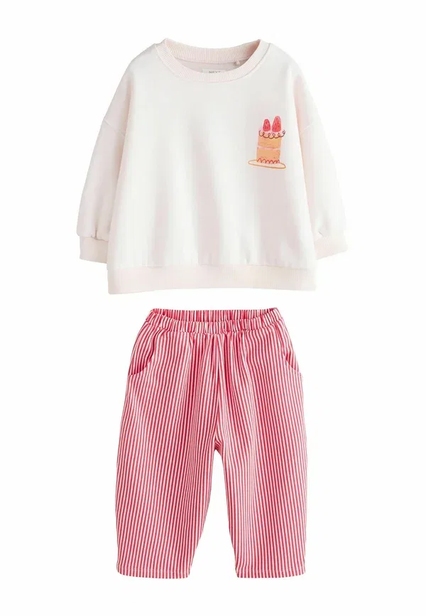 Комплект из свитшота и брюк с принтом Regular fit - barrel joggers set Next, Pink Cake, розовый