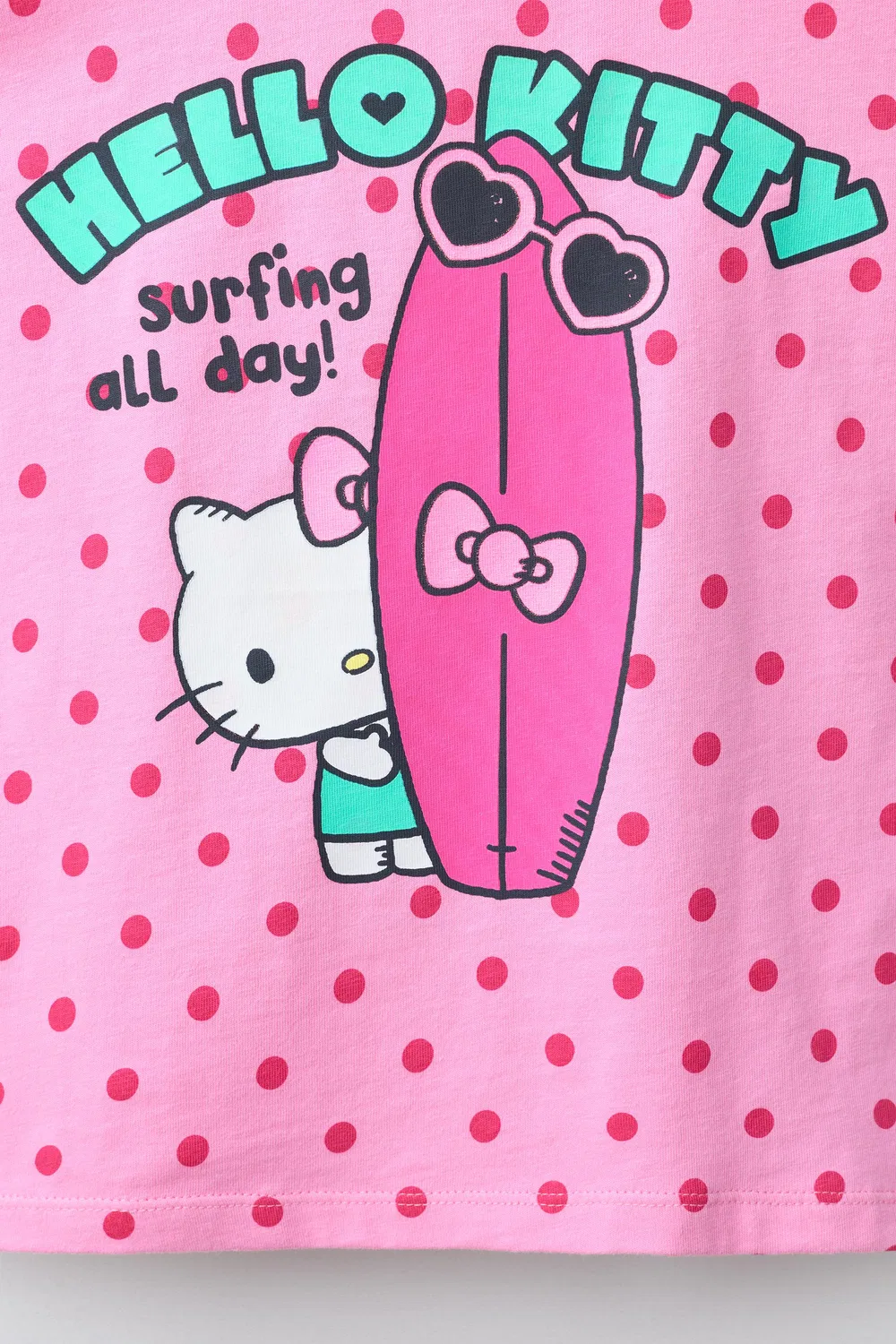 HELLO KITTY SANRIO Футболка в горошек для серфинга ZARA, Pink — фото 4