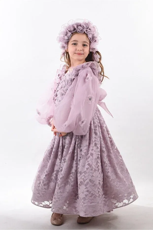 Детское платье для девочек с длинным рукавом Mialora, Lilac — фото 3