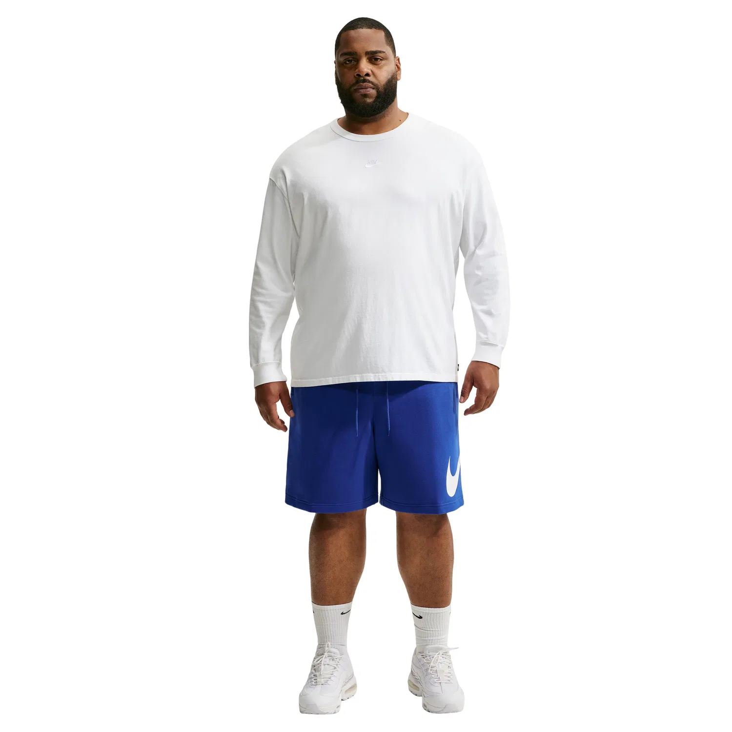 Мужские шорты с флисовой подкладкой Nike Club Fleece Old Royal White, Синий — фото 3