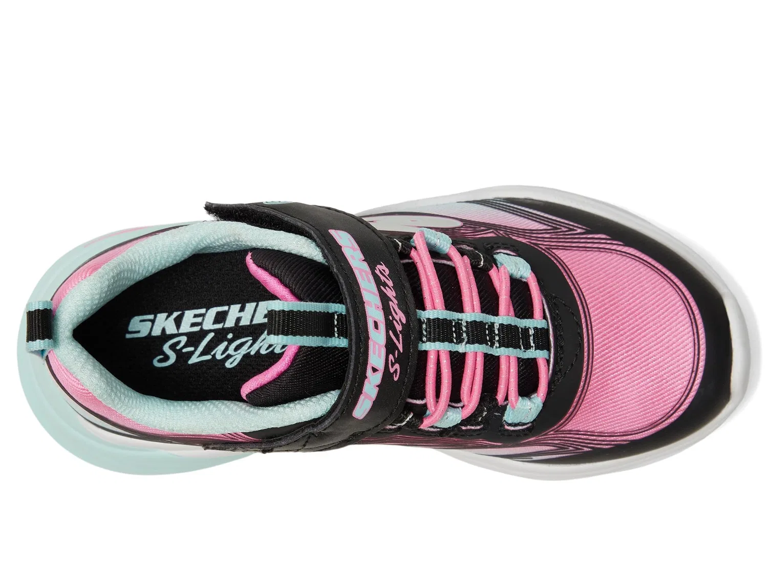 Детские кроссовки для девочек с подсветкой Skechers Cosmic Glow, Black Multi — фото 2