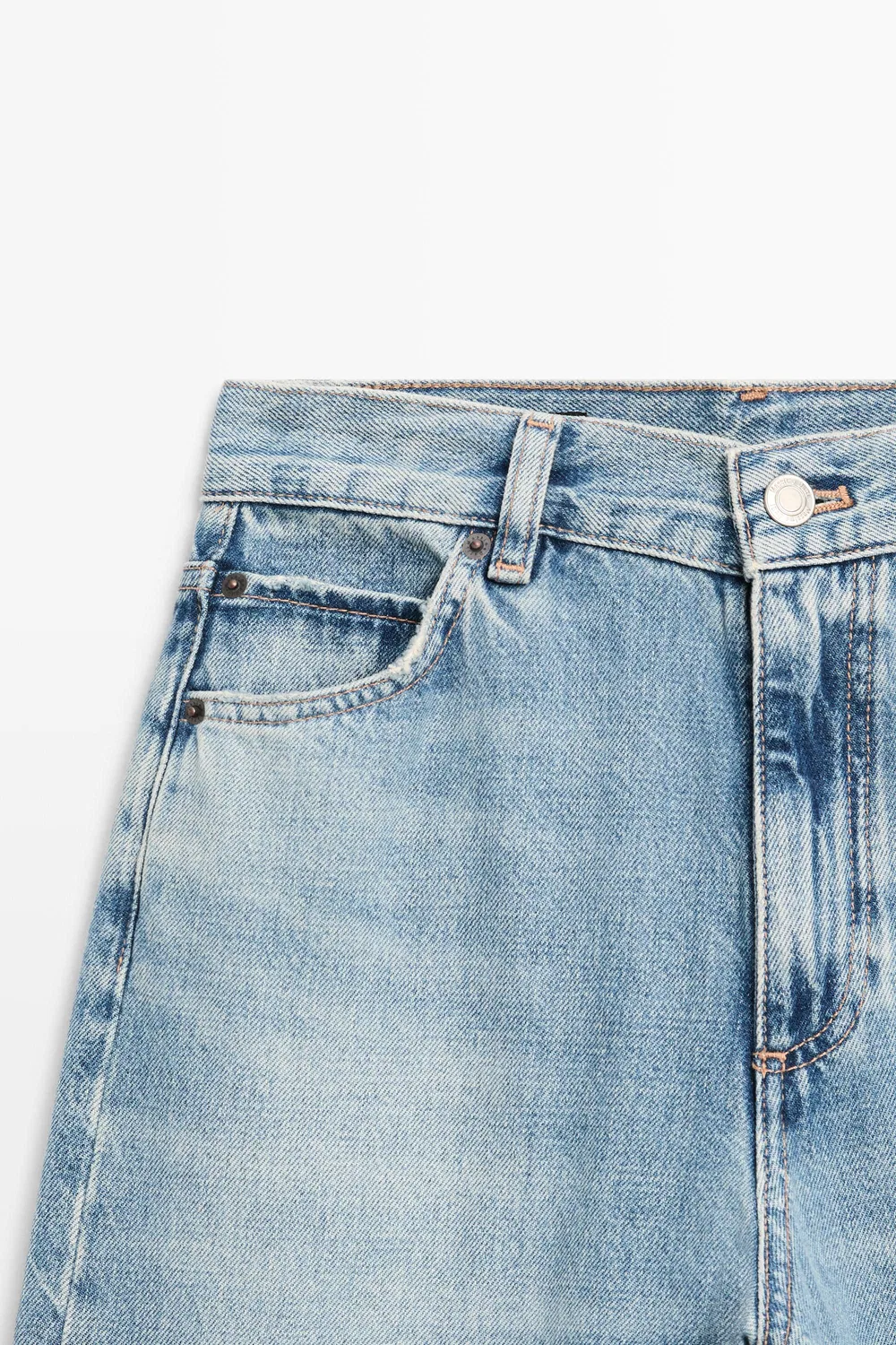 Джинсы-палаццо Massimo Dutti High-Waist, светло-голубой — фото 4