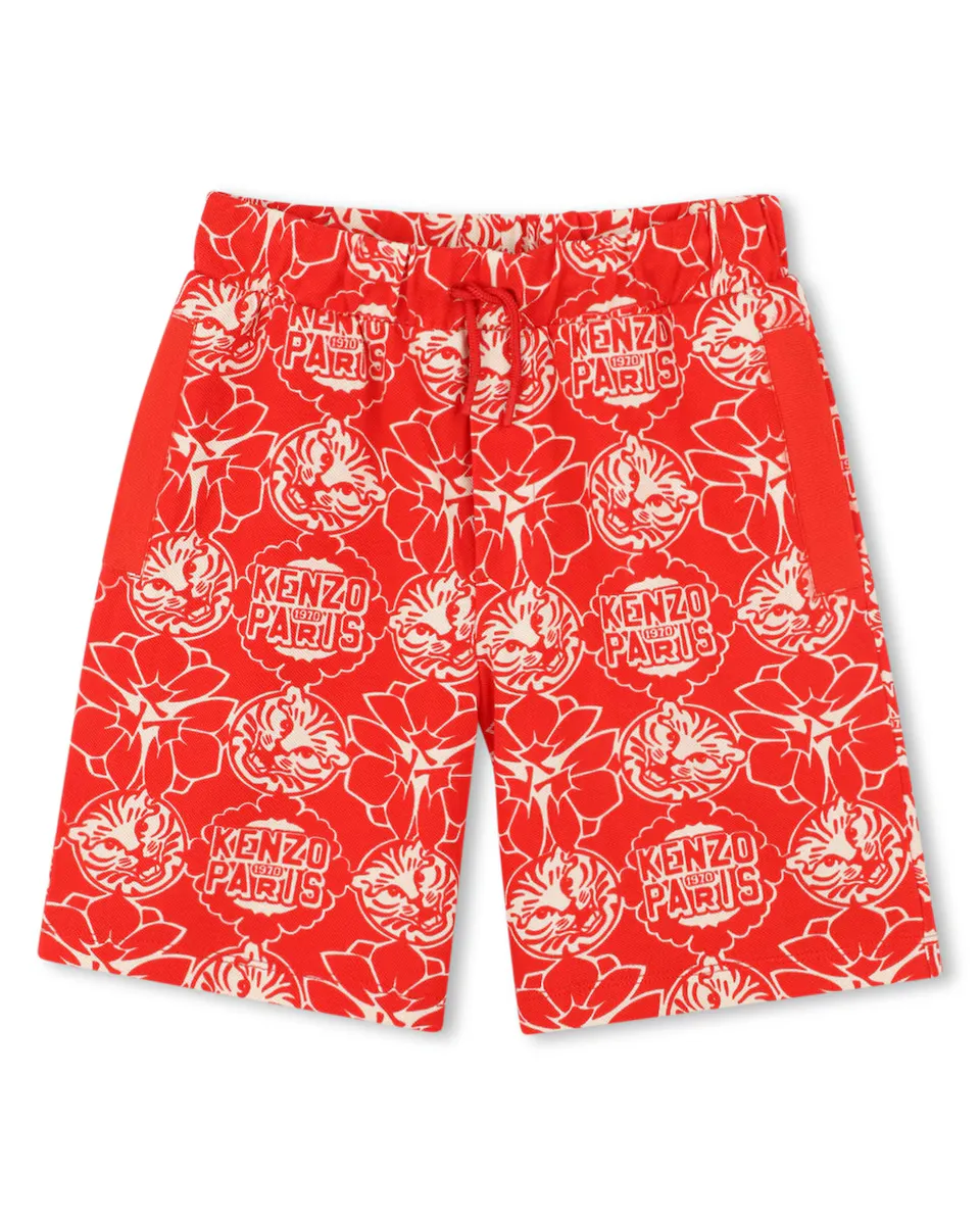 

Baby boy бермудские шорты красного хлопкового цвета Kenzo Kids, красный