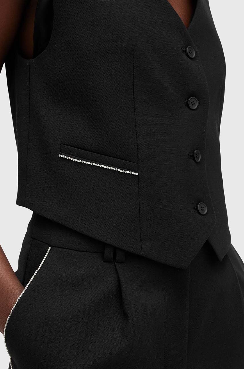 Жилет с добавлением шерсти ATLAS KRYS WAISTCOAT AllSaints, черный — фото 4