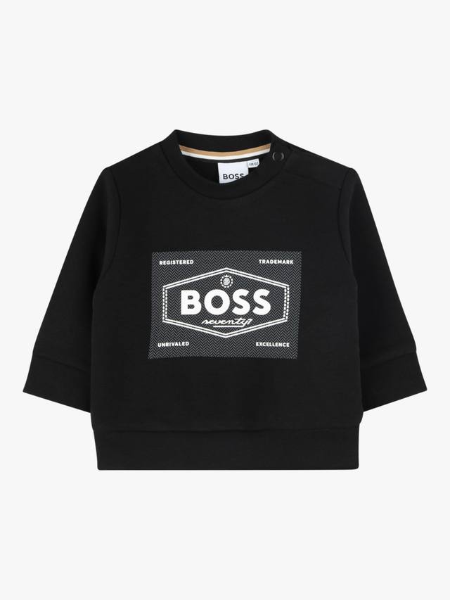 

Детская толстовка из смеси хлопка и флиса с кисточкой HUGO BOSS, черный
