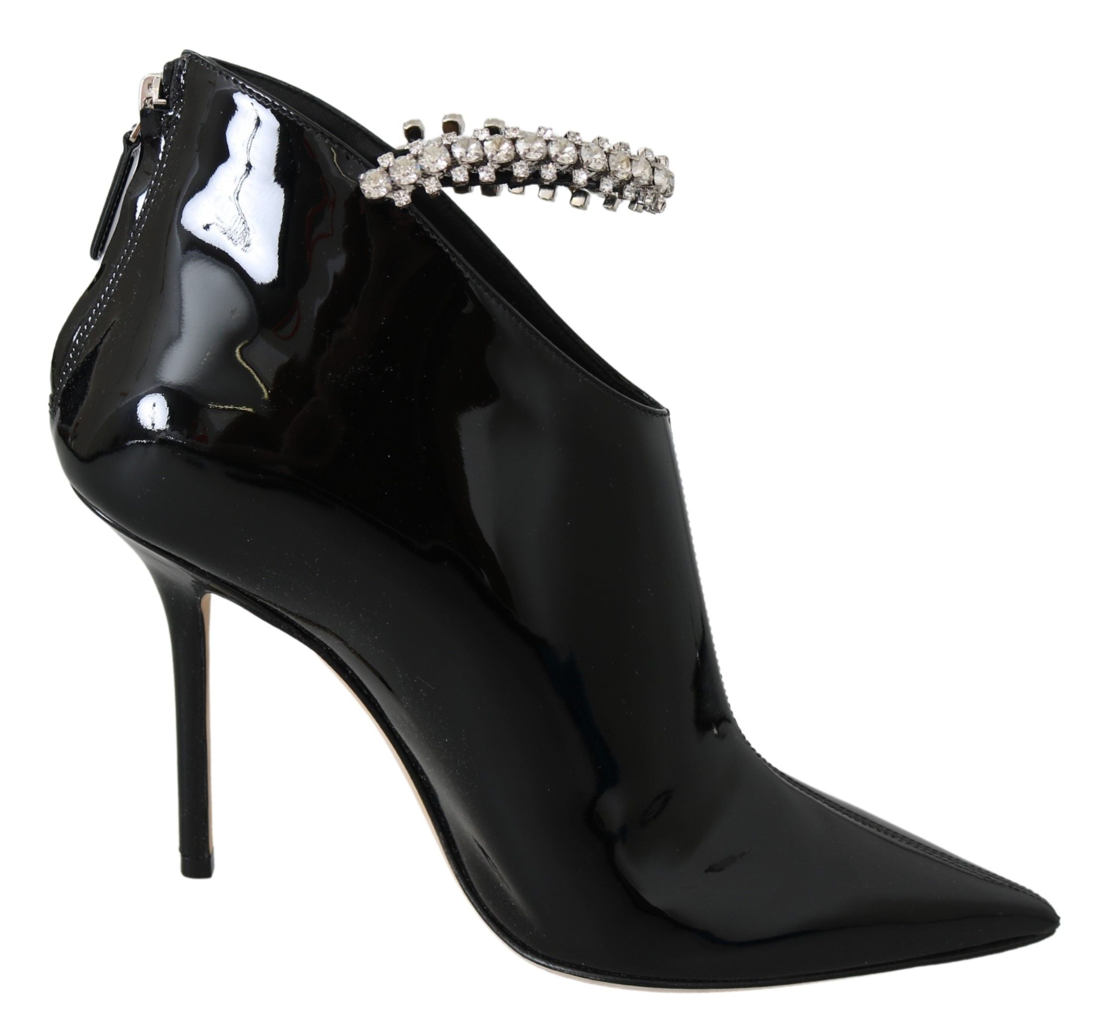 Jimmy Choo Элегантные Лаковые Женские Ботинки на Каблуке, черный