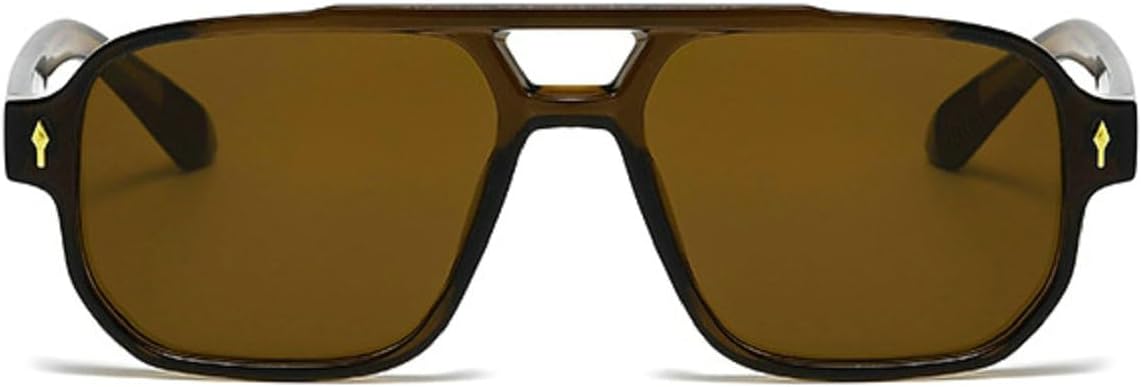 

Модные солнцезащитные очки Polygon Square для женщин, ретро, ​​конфетные цвета, прозрачный градиент, защита от УФ-излучения UV400, мужские солнцезащитные очки 4751 Melrose, Brown