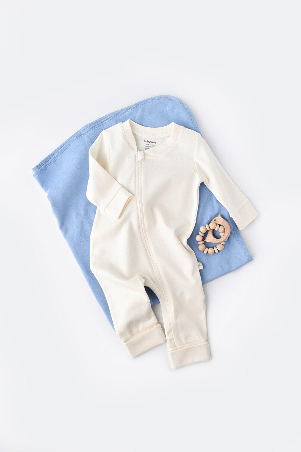 

Комбинезон на молнии BabyCosy Organic Wear, экрю