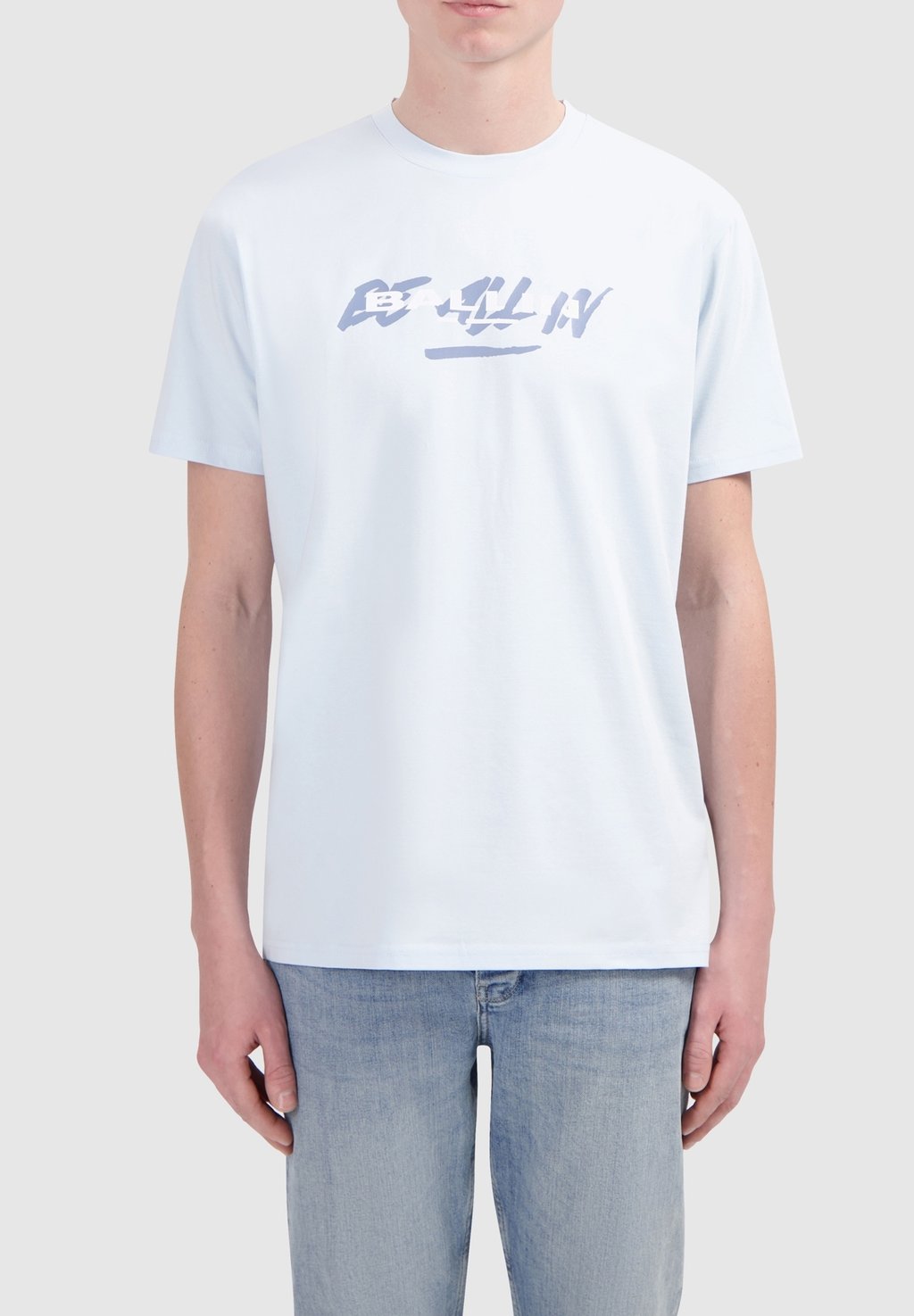 

Футболка с принтом REGULAR FIT CREWNECK Ballin, светло-голубой