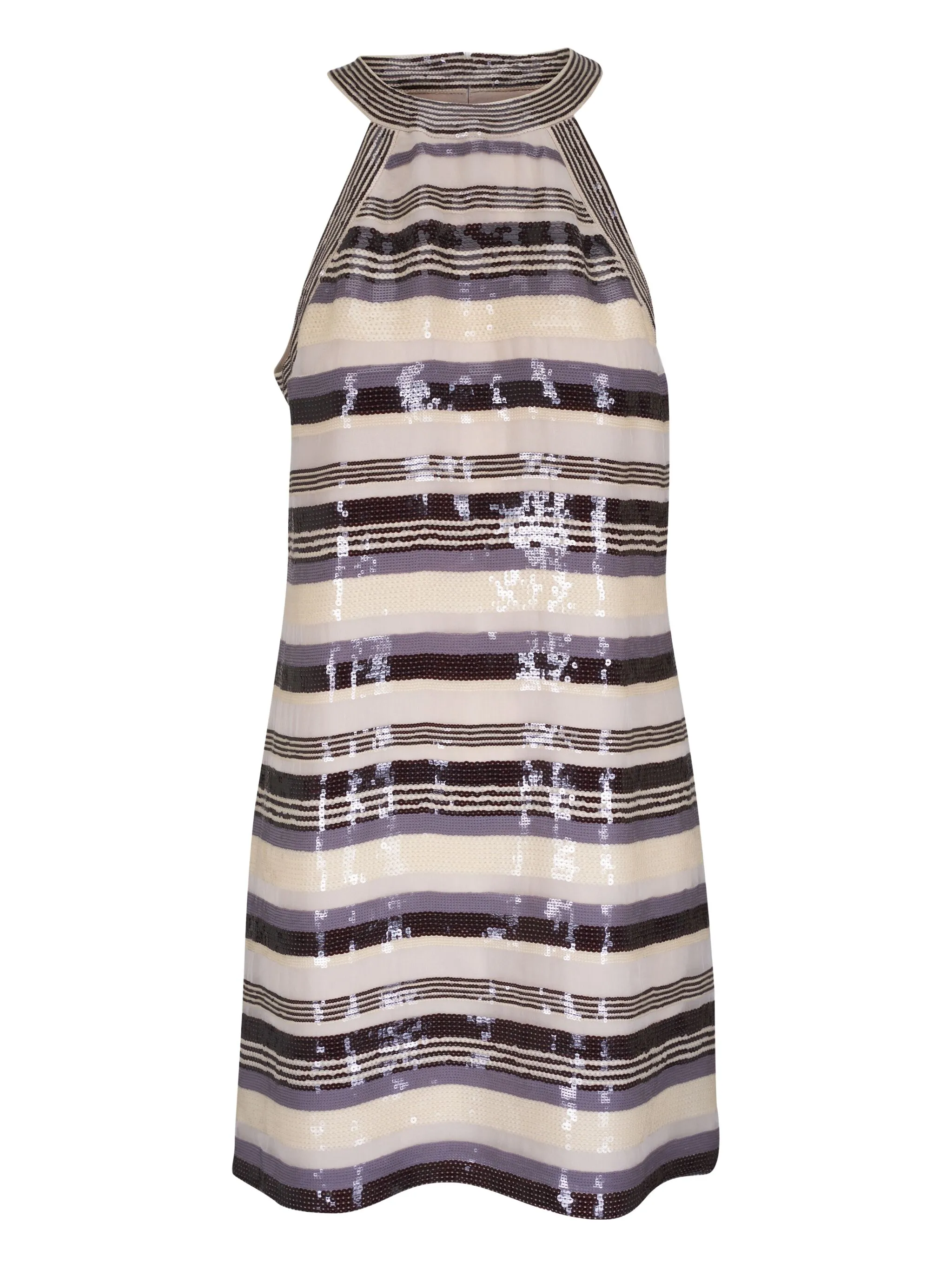 

Платье мини с вырезом халтер и пайетками Brunello Cucinelli, нейтральный