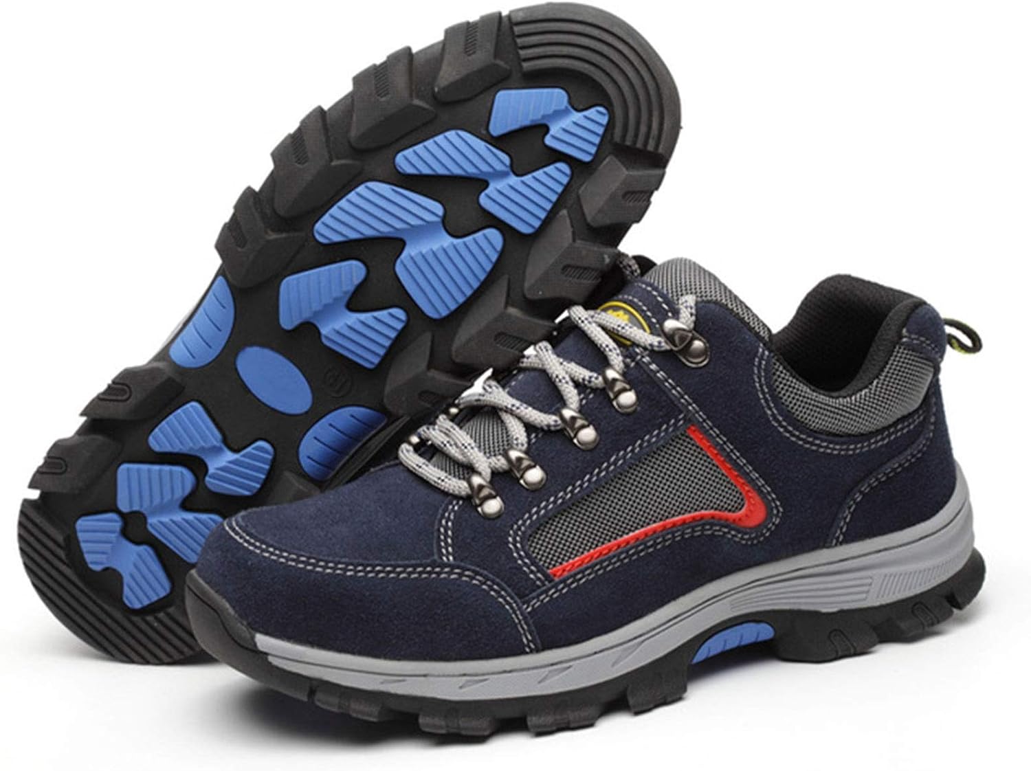

Защитная обувь для мужчин и женщин, туфли с металлическим носком, кроссовки, легкие и дышащие, промышленные кроссовки (Цвет: синий, размер: 8.5 US) Hisxus