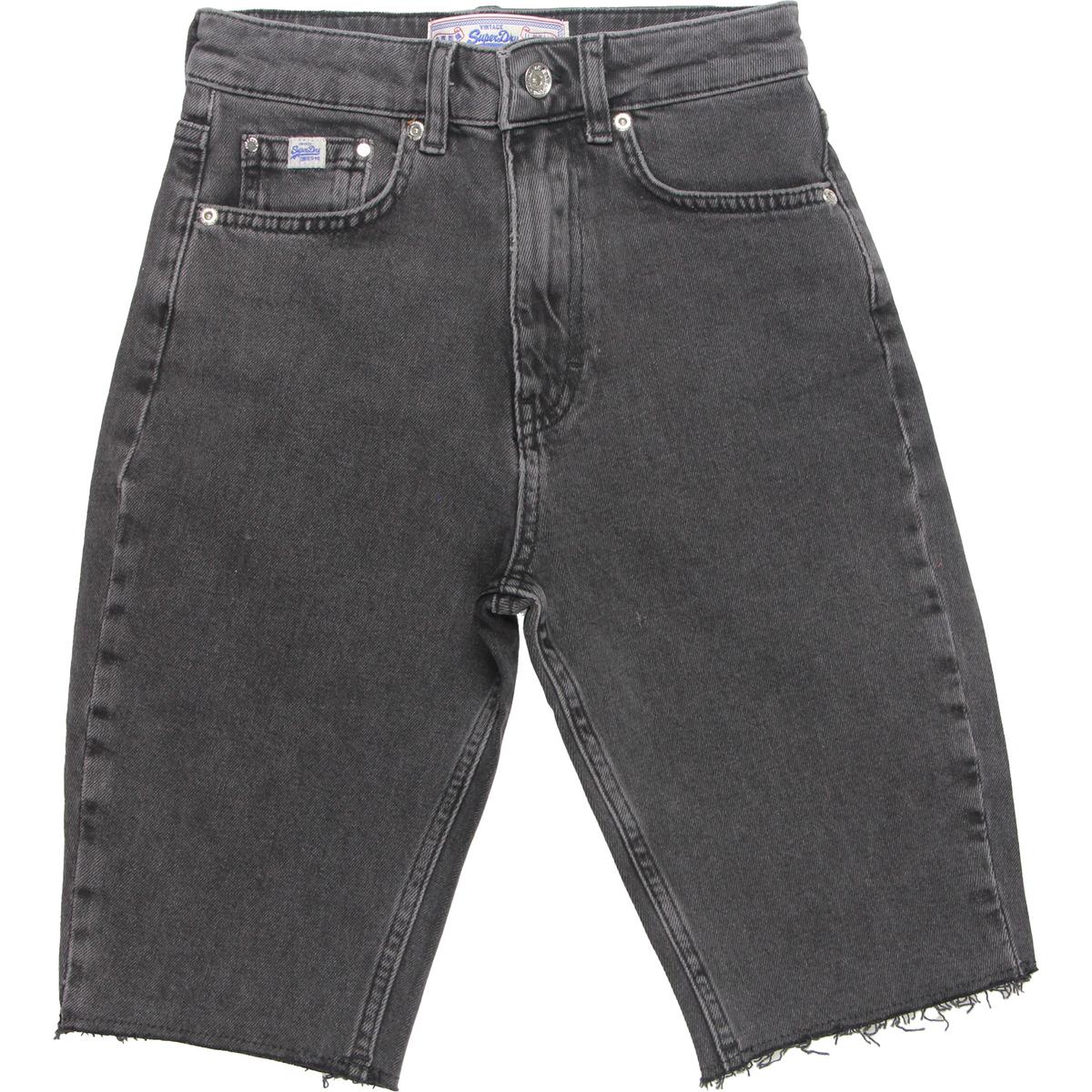

Женские джинсовые шорты с необработанным краем Superdry, цвет broncho black