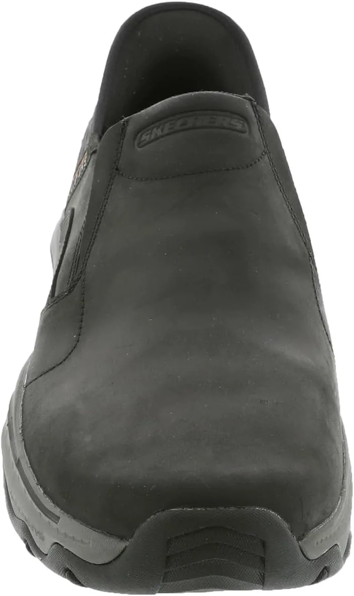 Мужские слипоны Skechers USA Craster - Lanigan с круглым носком и кожаной верхней частью с эластичными вставками, черный — фото 3