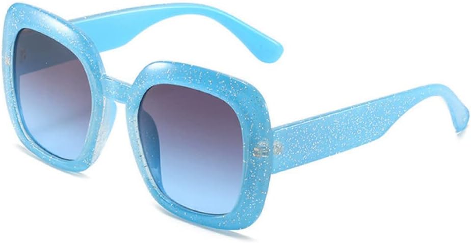 

Большие солнцезащитные очки для женщин в стиле ретро, ​​градиентные очки конфетных цветов, мужские солнцезащитные очки с защитой от УФ-излучения UV400 и блестками LANGSER, Blue Gray Blue