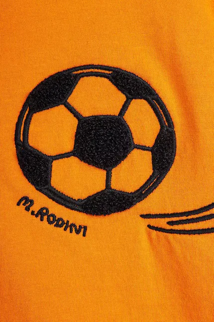 Футболка с вышивкой Football Mini Rodini, оранжевый — фото 3