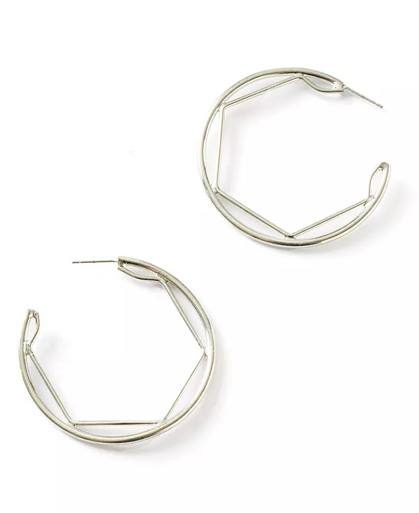 

Серьги-Кольца геометрической формы Bhavani серебристого тона Matr Boomie, silver