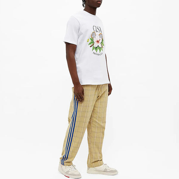 Спортивные штаны adidas originals Mw Tp Contrasting Colors Plaid Straight Loose Sports Pants Beige, цвет creamy — фото 4