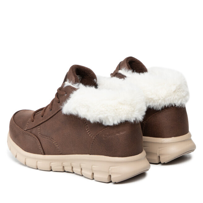 Ботинки женские Skechers WarmSeeker с мехом, коричневый — фото 3