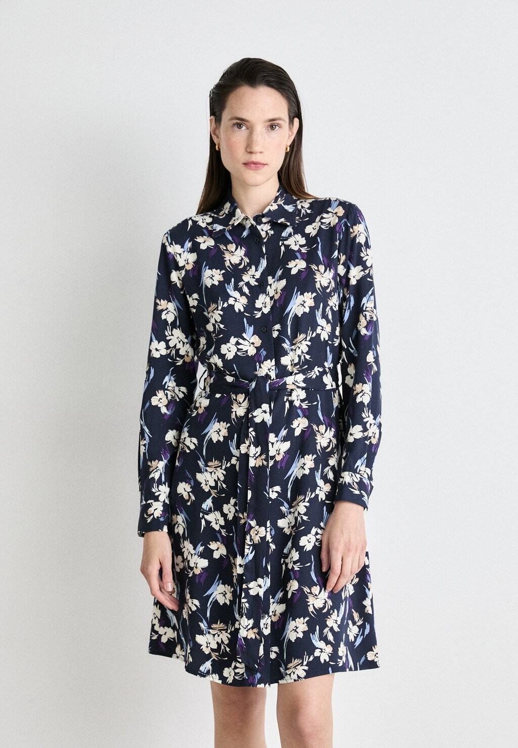 

Платье-рубашка SLIM DRESS GANT, темно-синий