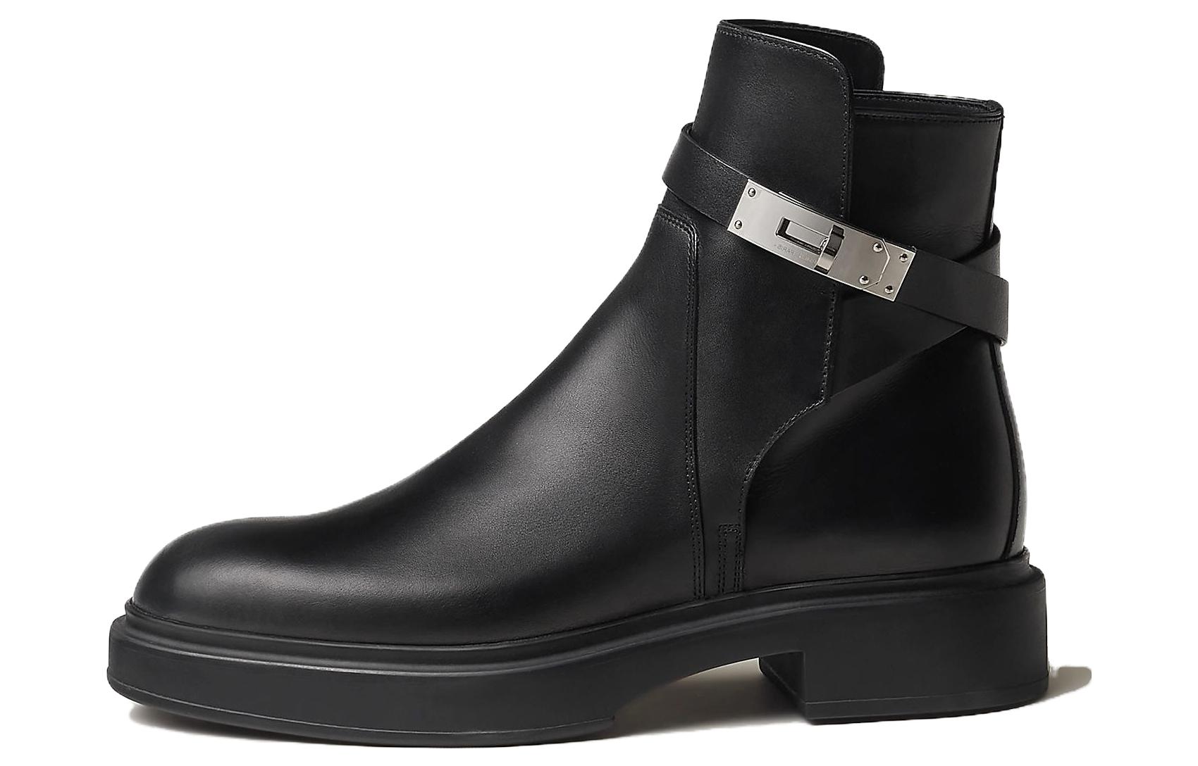 Женские черные ботинки HERMES