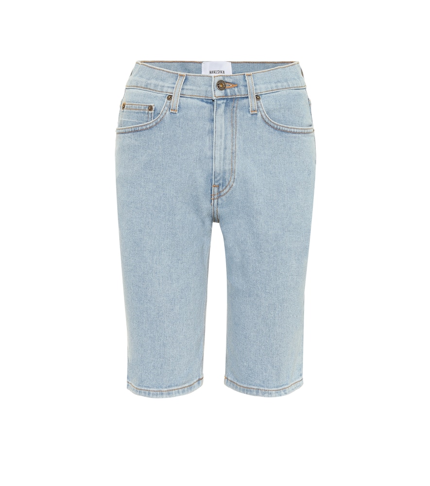 

Шорты Kiki из стрейч-денима Nanushka, Light Blue