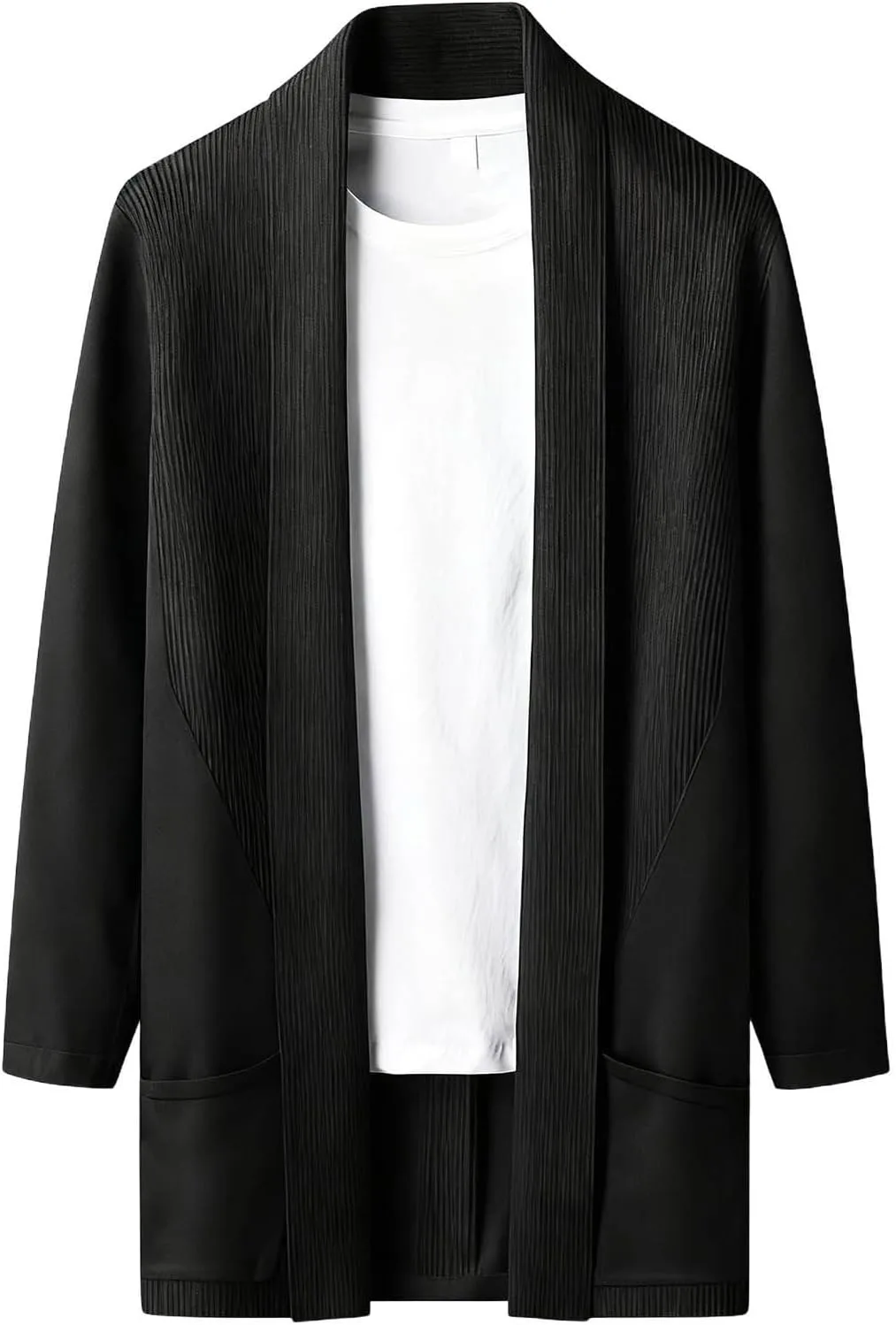 

Мужской кардиган Cambkatl с открытой передней частью, длинными рукавами и воротником-шалью