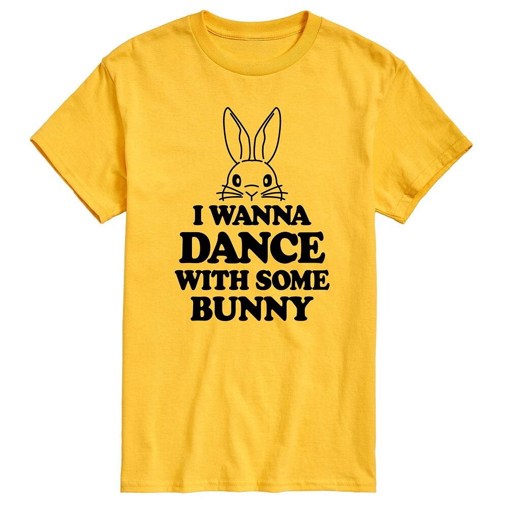 

Мужская футболка с рисунком I Wanna Dance With Some Bunny Licensed Character, желтый