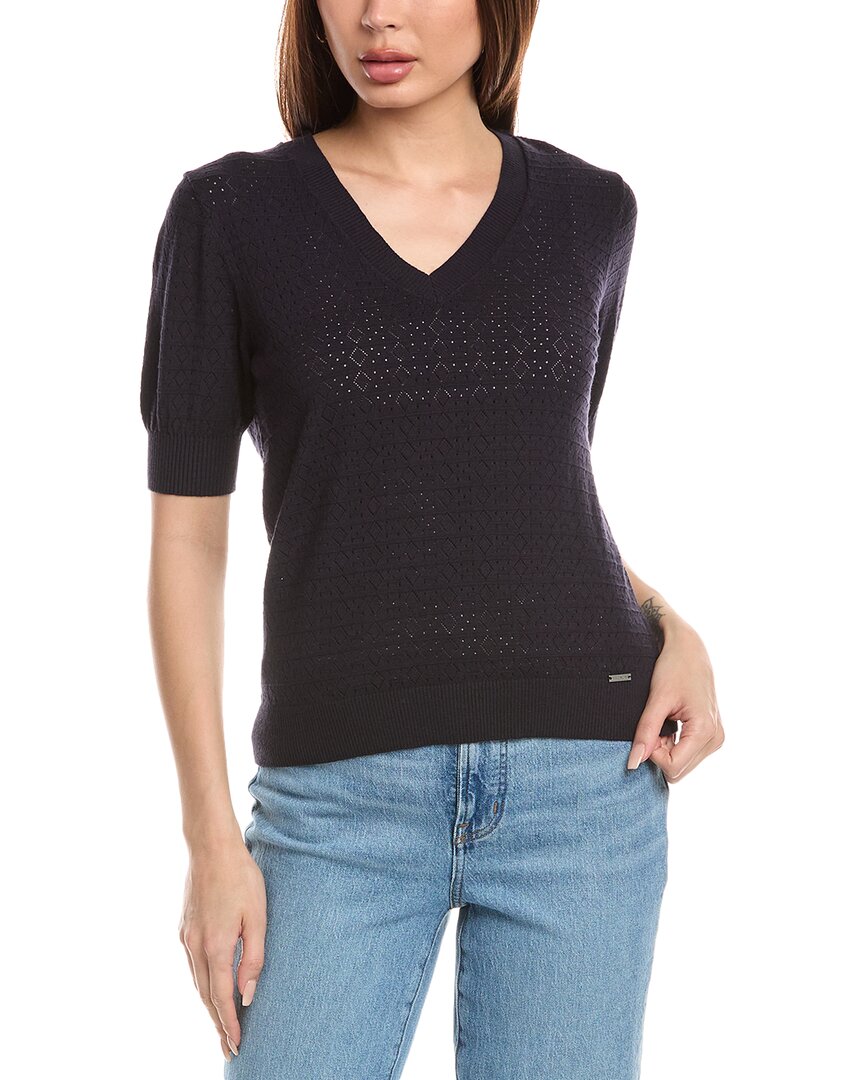 

Свитер T Tahari Pointelle, синий