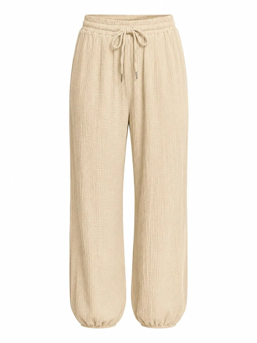 Брюки Worldclassca Regular Pants 'Damen Musselin Hose Sommer' бежевого цвета — фото 2