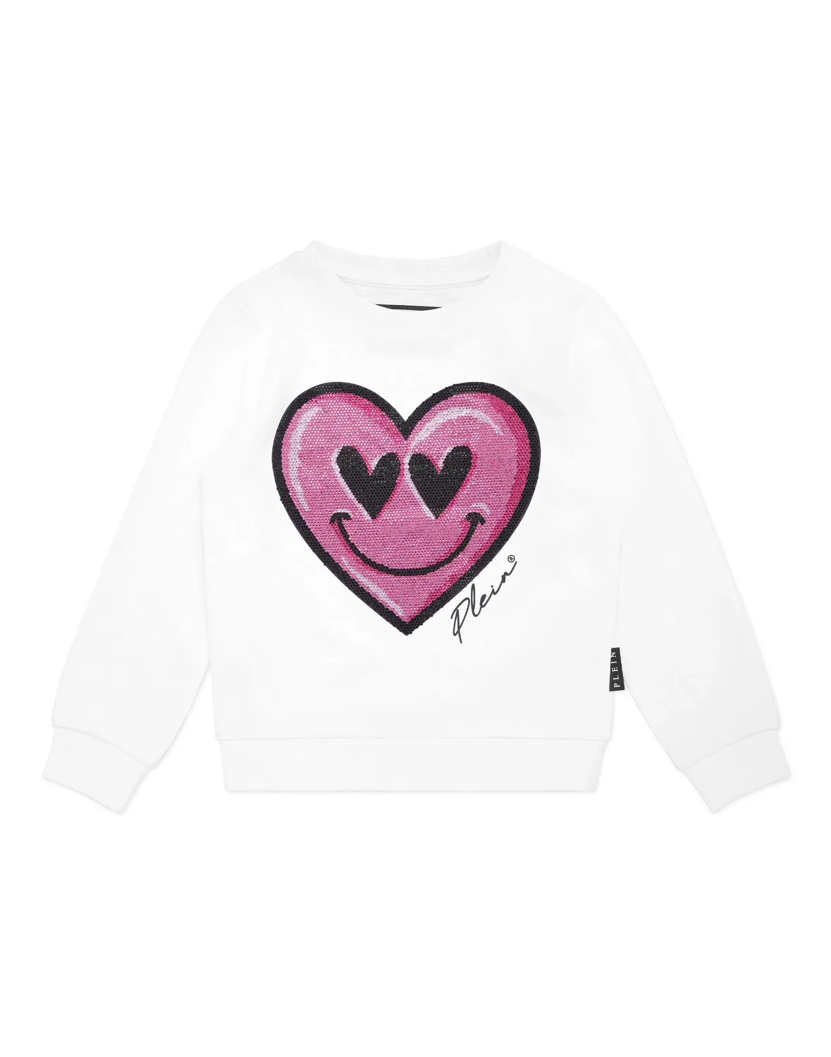 Детский свитшот с длинным рукавом с принтом Smile PHILIPP PLEIN, White