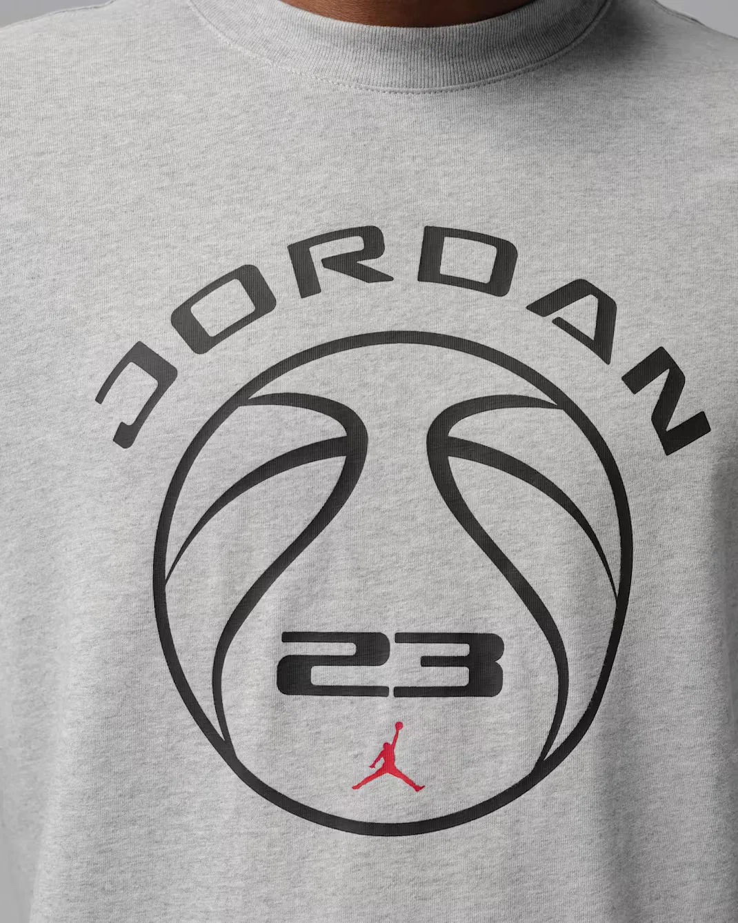 Мужская футболка Dri-FIT с графическим принтом Jordan Sport, Grey Heather/University Red — фото 4