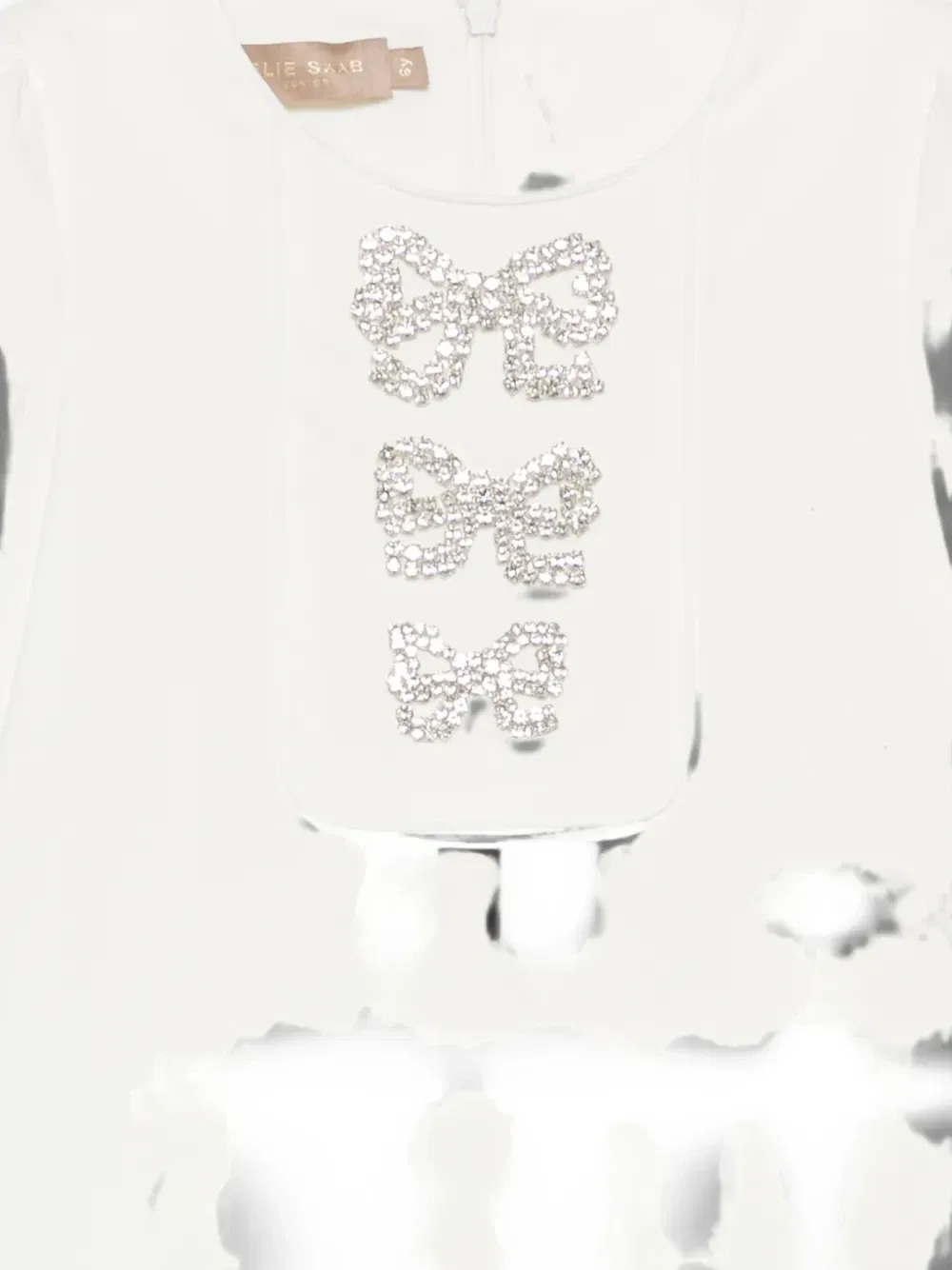 Платье с бантом, украшенное кристаллами Elie Saab Junior, белый — фото 3