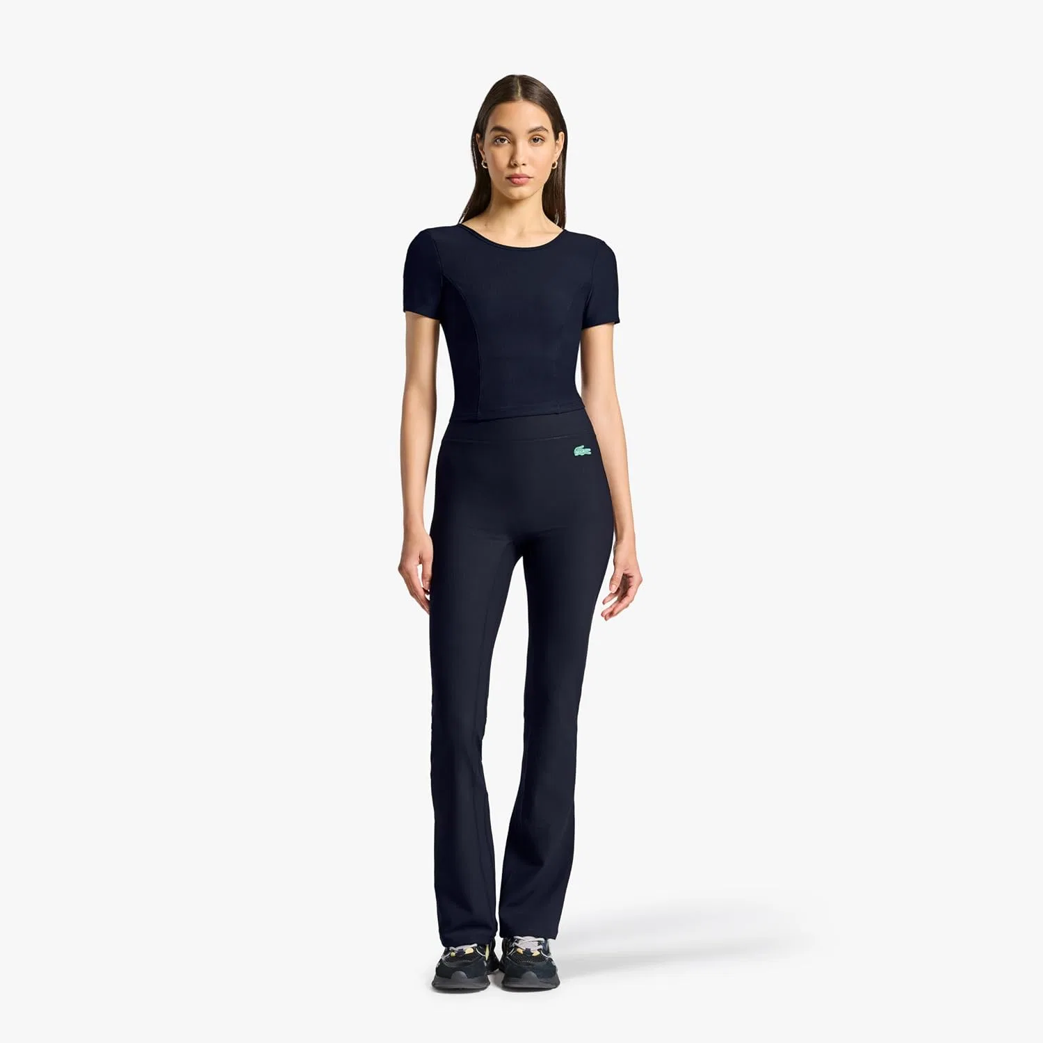 Топ-бра Lacoste Black, кроп, круглый вырез — фото 2