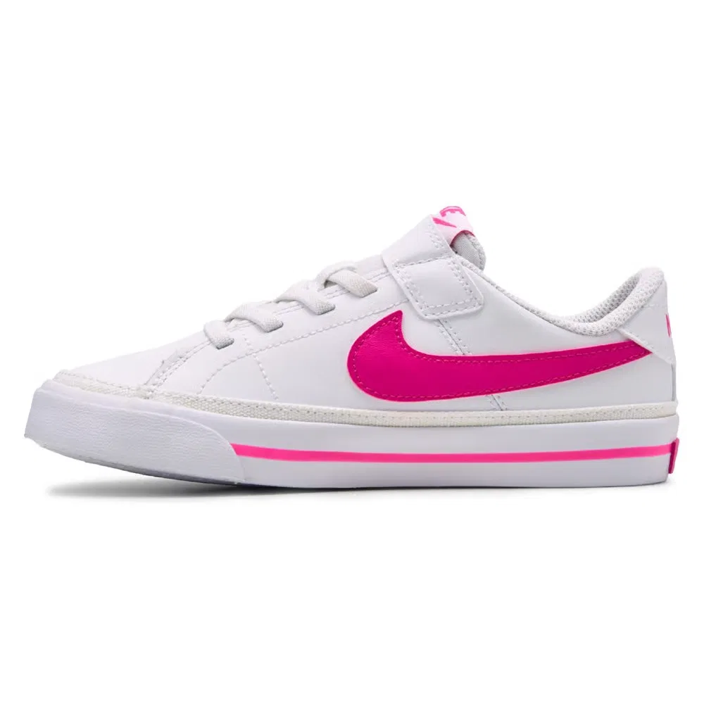Детские низкие кроссовки Court Legacy Nike, White/Pink — фото 3