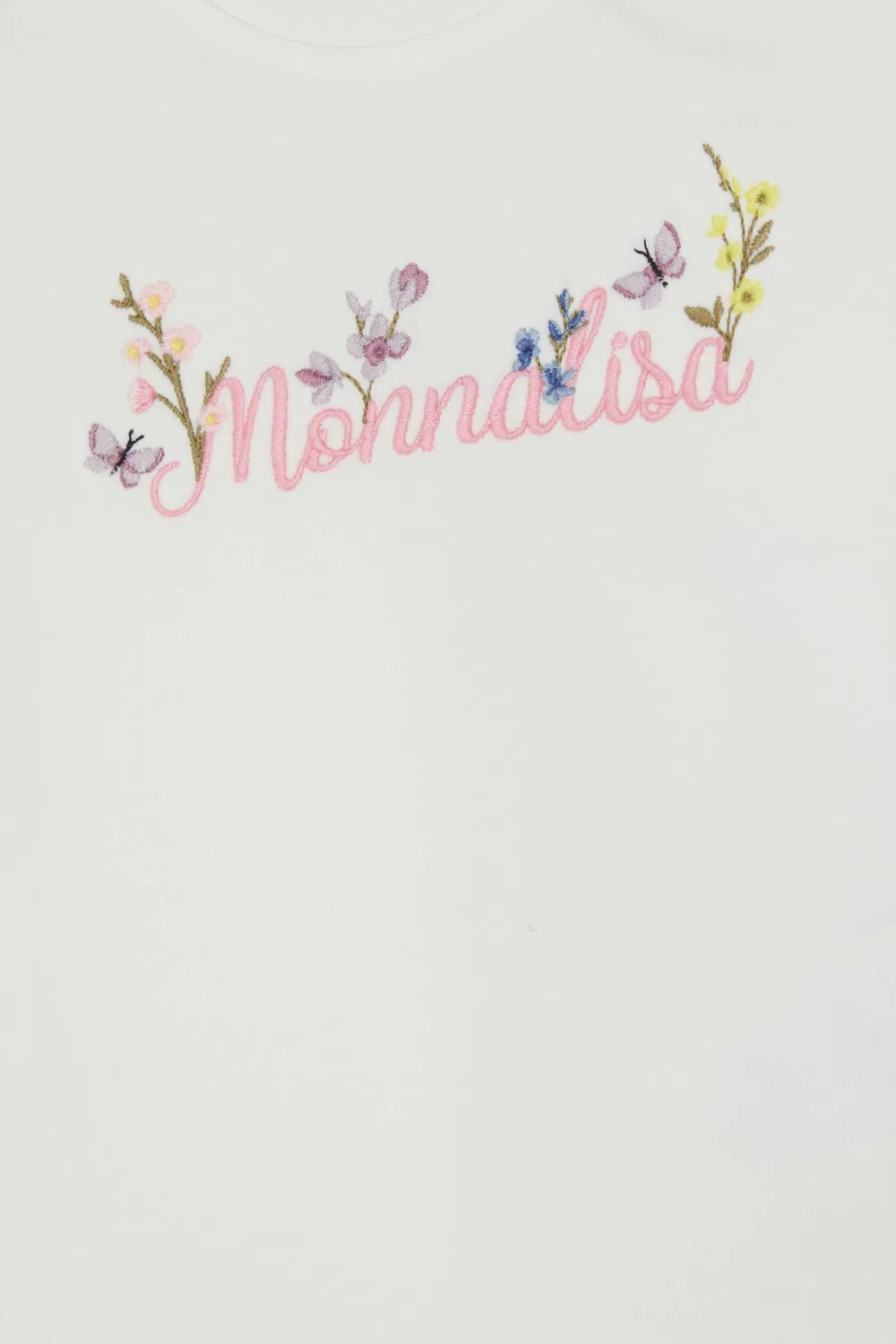 Футболка хлопковая с принтом Floral Logo Monnalisa — фото 2