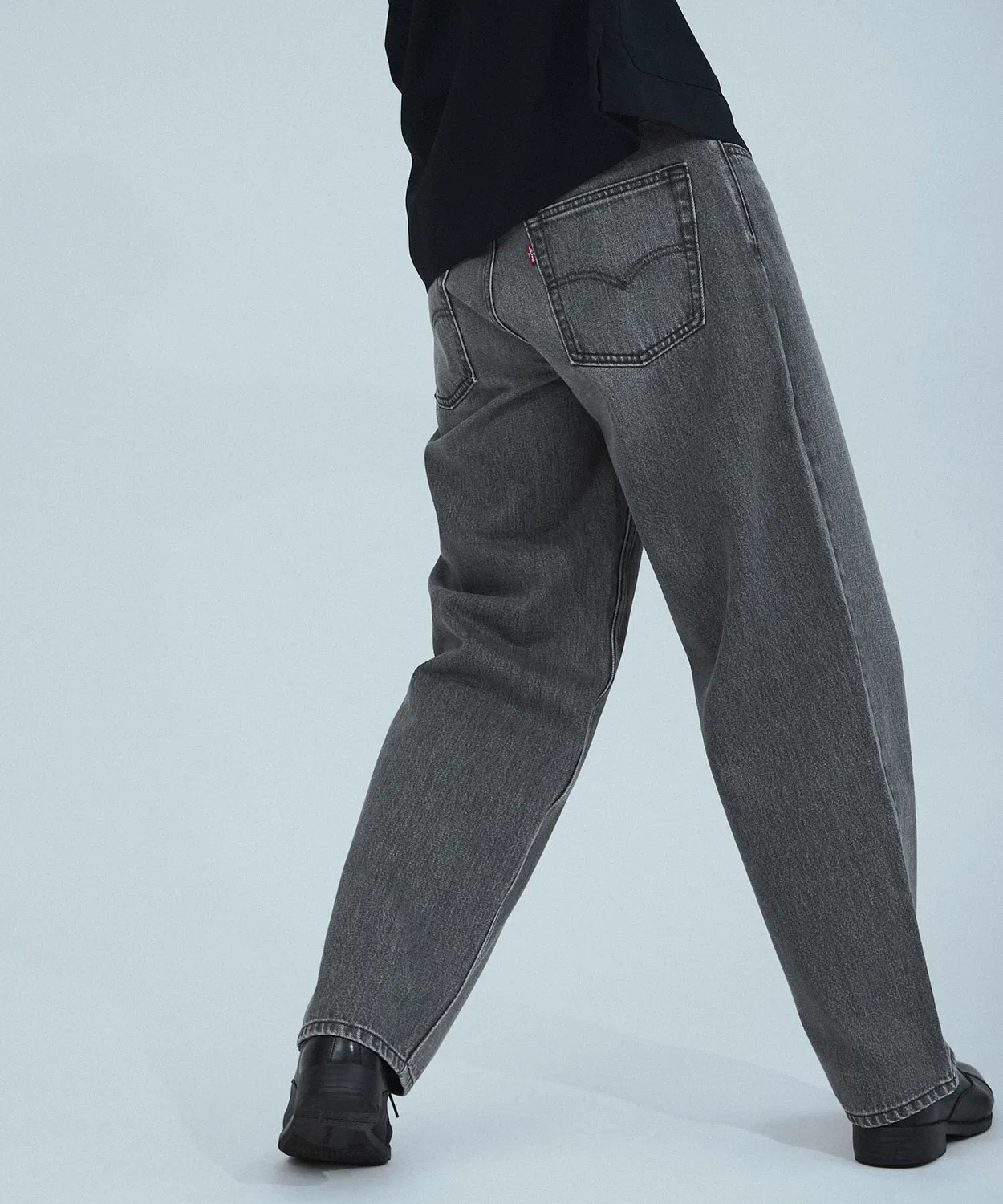 Мужские широкие джинсы с потертостями модели 578 Baggy Levi's, Черный — фото 4