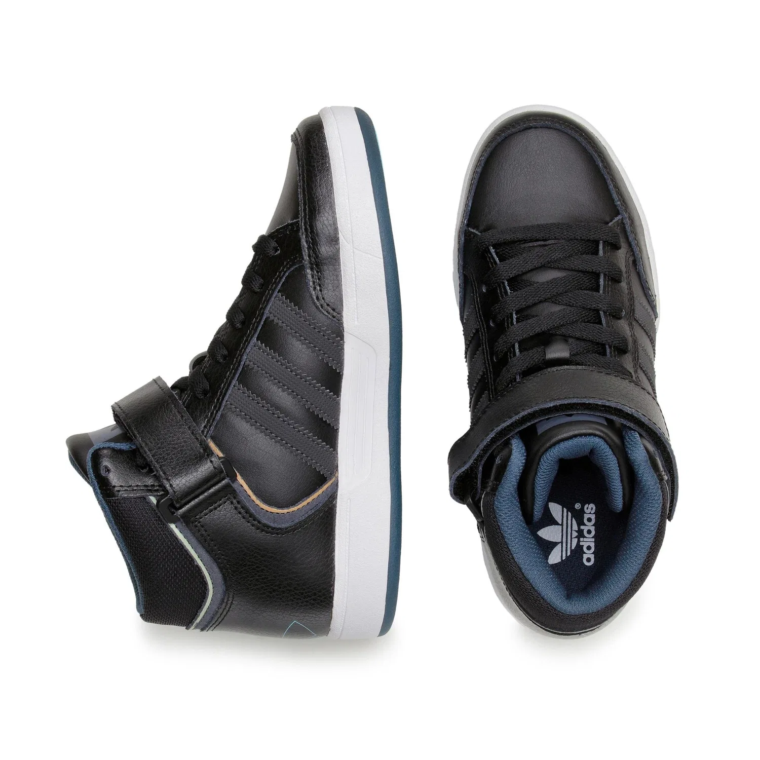 Детские кроссовки для мальчиков с высоким верхом Varial Mid J Sneaker Adidas, Black Grey Blue — фото 2