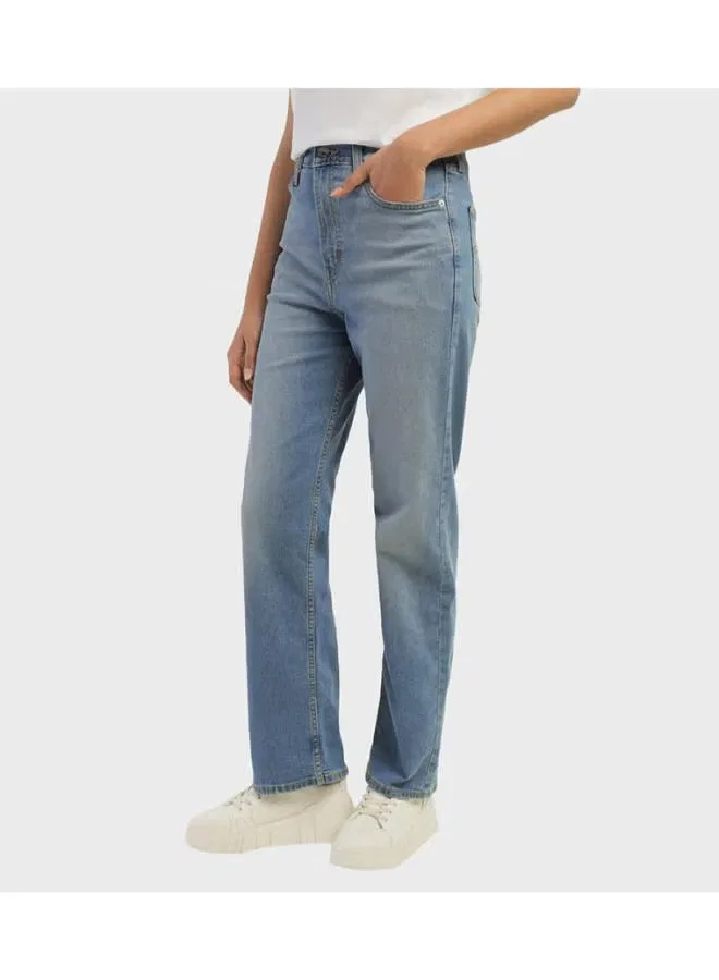 Джинсы с высокой посадкой прямые Ribcage Levi'S, индиго — фото 3