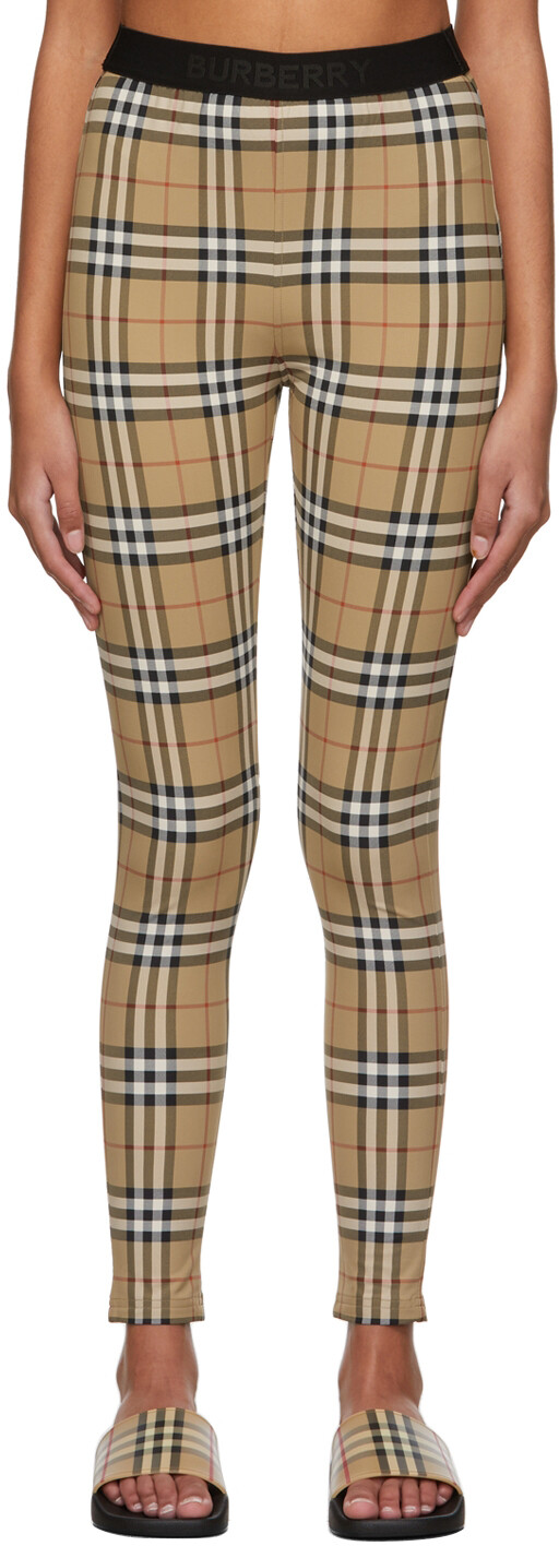 

Бежевые леггинсы Belvoir в винтажную клетку Burberry