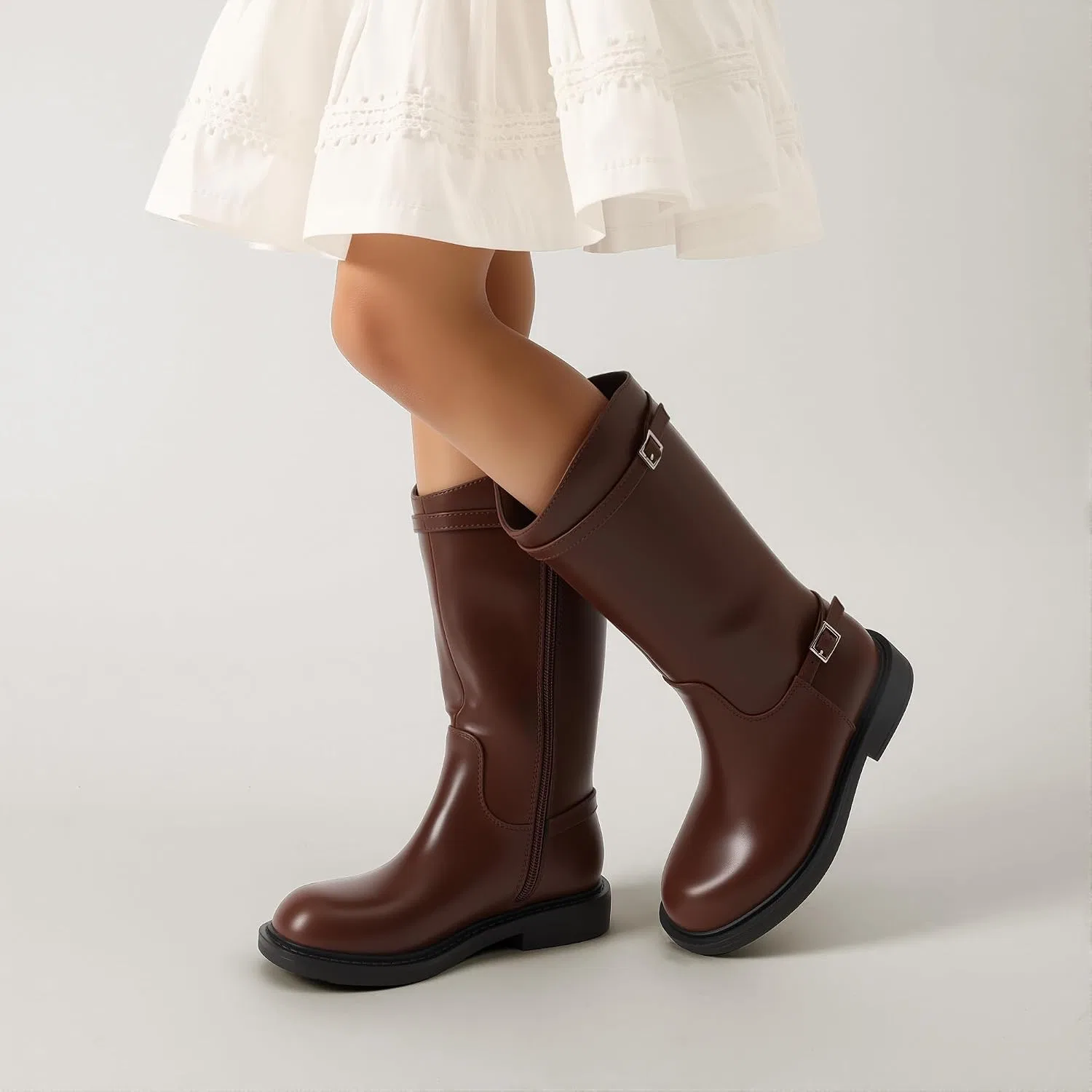Детские сапоги для верховой езды для девочек DREAM PAIRS, Brown — фото 2