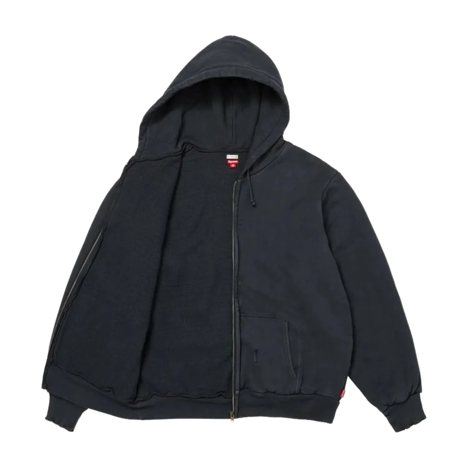 Мужское худи FW26 x A.PRESSE Vintage Zip Up Hooded Sweatshirt 'Black' Supreme, черный — фото 2