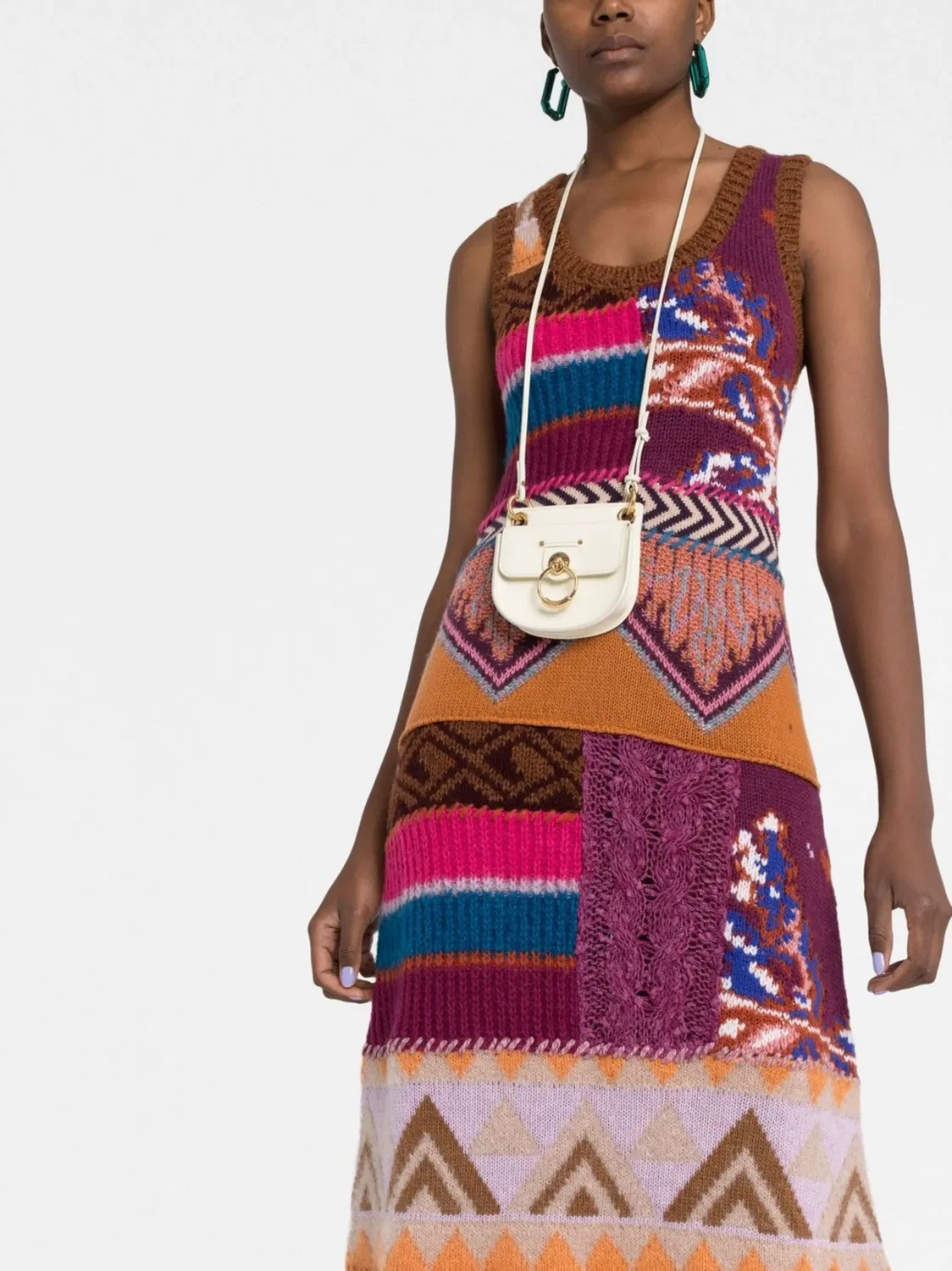 Длинное платье с интарсией ETRO, коричневый — фото 3