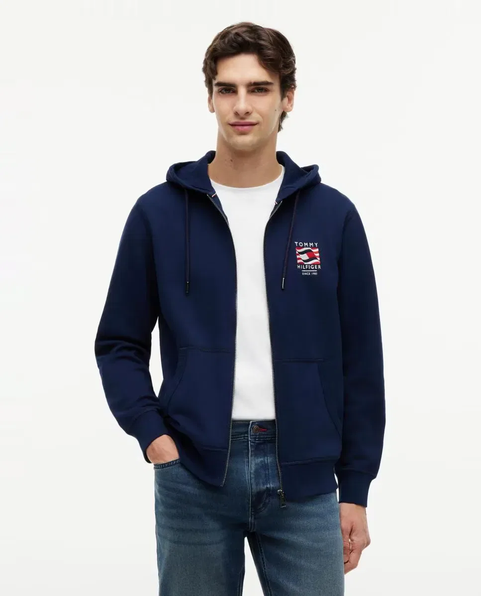 Мужская худи на молнии Tommy Hilfiger, Azul Marino